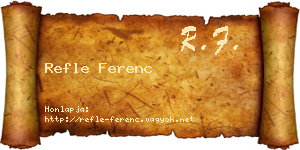 Refle Ferenc névjegykártya